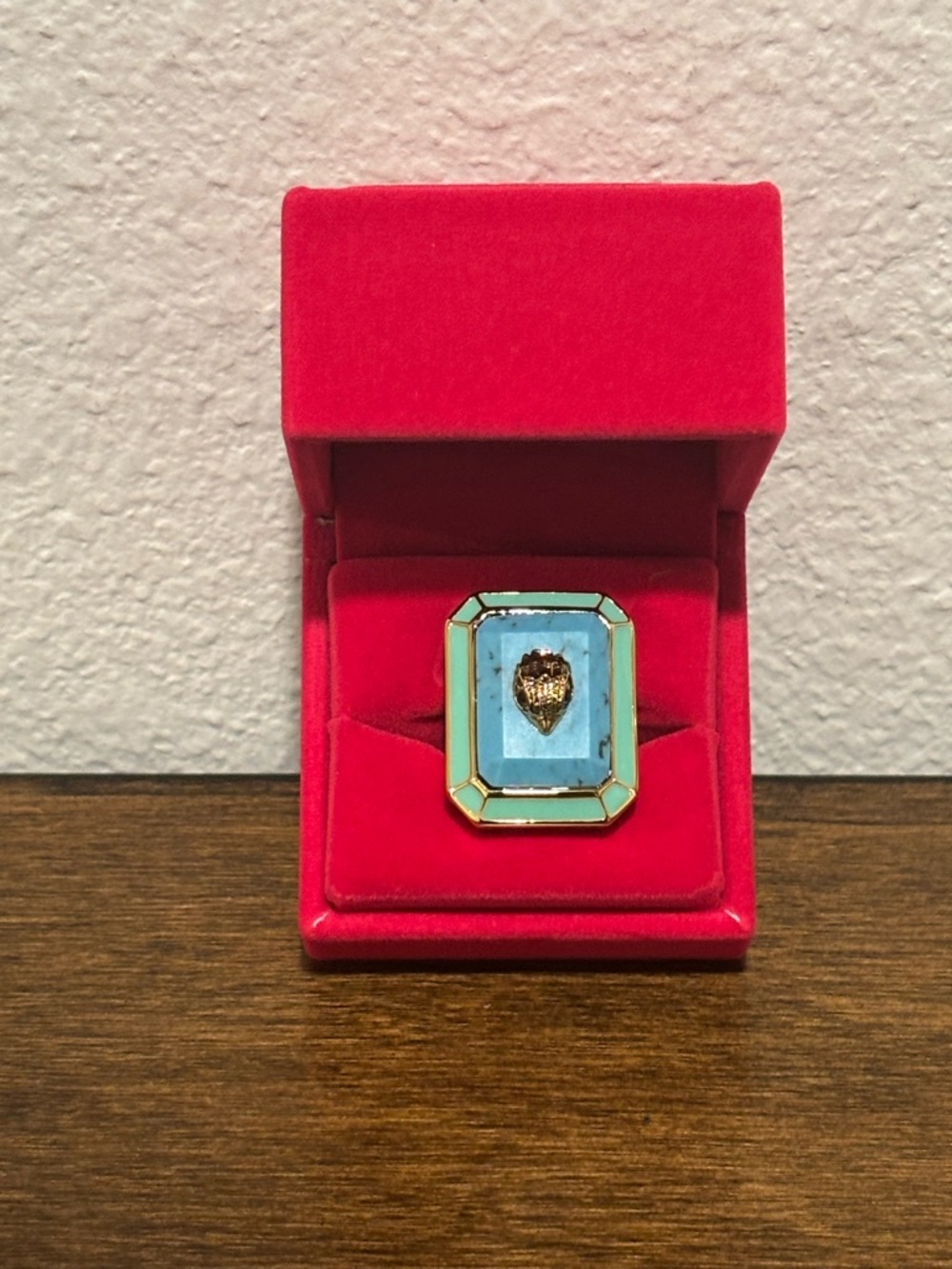 Kurt Geiger Turquoise and Gold Tone Ring